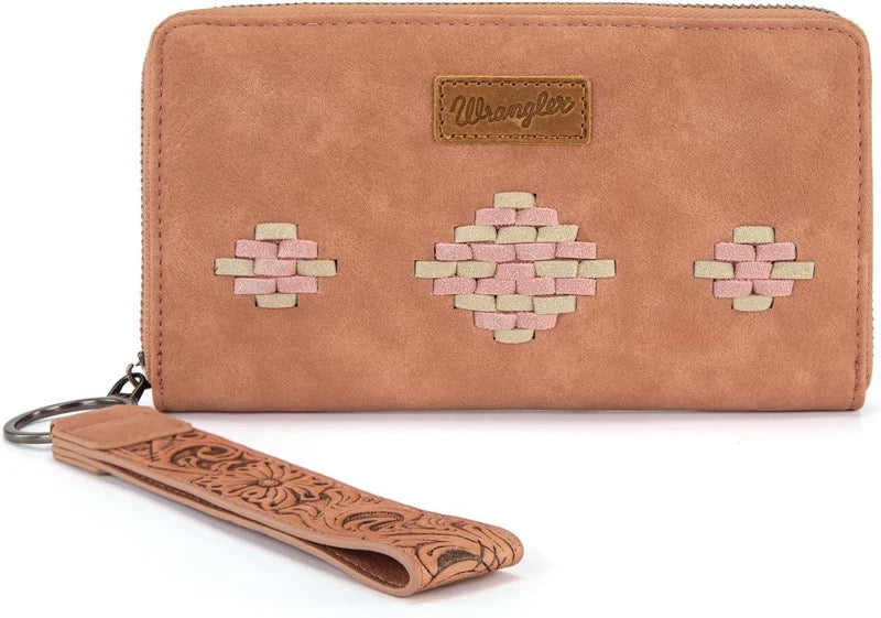 Wrangler Pink Aztec Stitched Wallet
