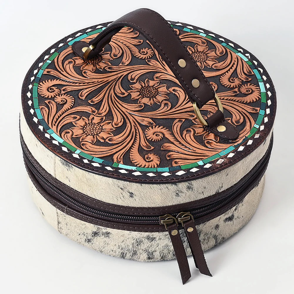 Turquoise Hand Tooled Jewelry Box