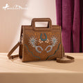 Montana West Brown Spur Stitched Mini Tote Crossbody