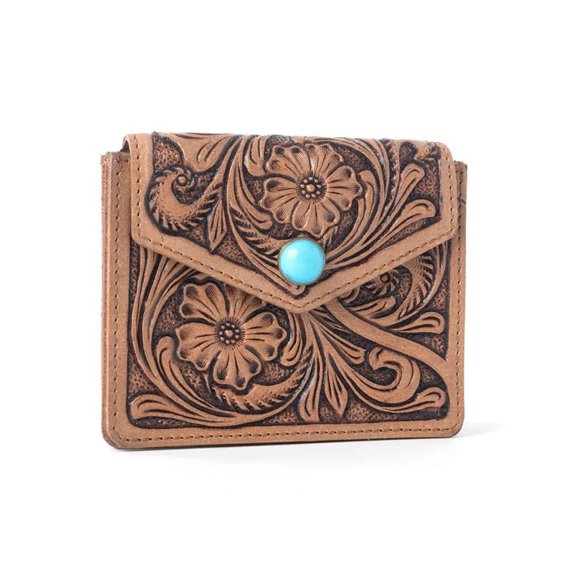 Azura Saddle Bloom Card Wallet