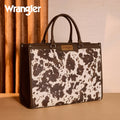 Wrangler Chocolate Cow Print Tote Bag