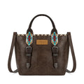 Wrangler Chocolate Aztec Embossed Tote Crossbody