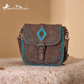 Montana West Chocolate Aztec Stitched Crossbody Purse