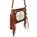 Tooled Cowhide Concho Crossbody