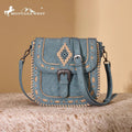 Montana West Denim Aztec Stitched Crossbody Purse