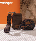 Wrangler Chocolate Leopard Pouch & Wristlet Set