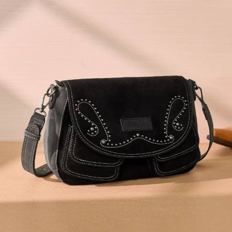 Wrangler Suede Studded Crossbody Purse