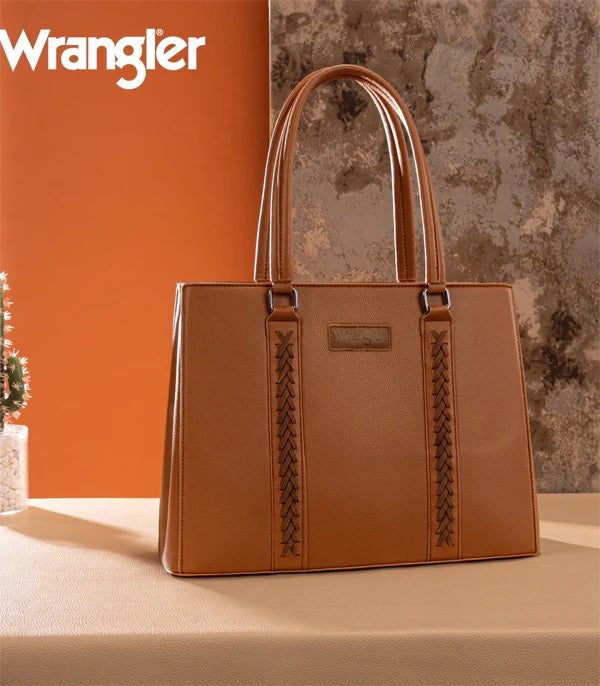 Wrangler Brown Leather Tote Bag
