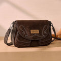 Wrangler Chocolate Suede Studded Crossbody Purse