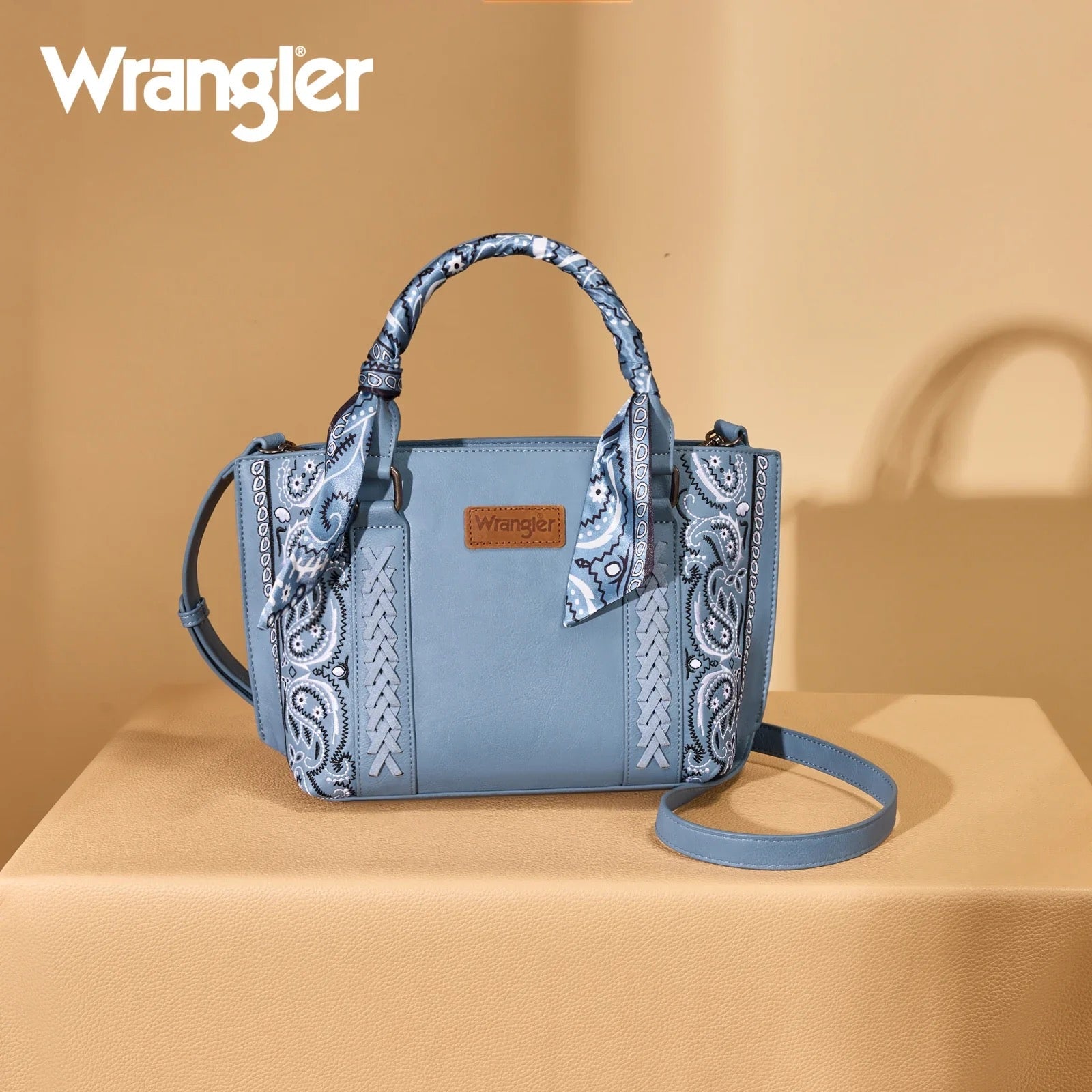Wrangler Denim Paisley Tote Crossbody Purse