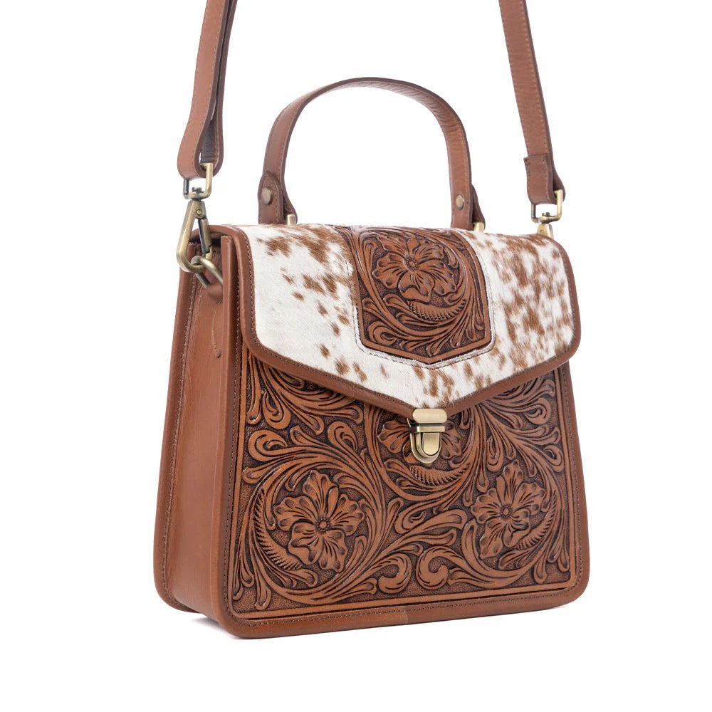 Cowhide Tooled Duchess Handbag