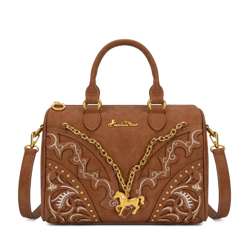 Montana West Brown Satchel Crossbody
