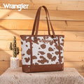 Wrangler Brown Cow Print Tote Bag