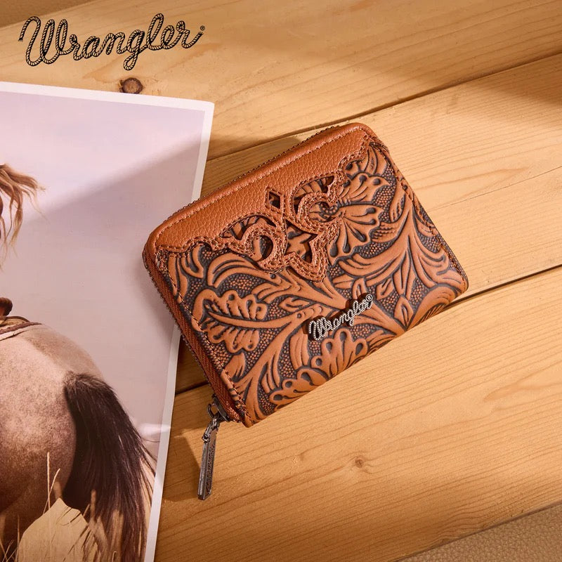 Wrangler Brown Embossed Card Wallet