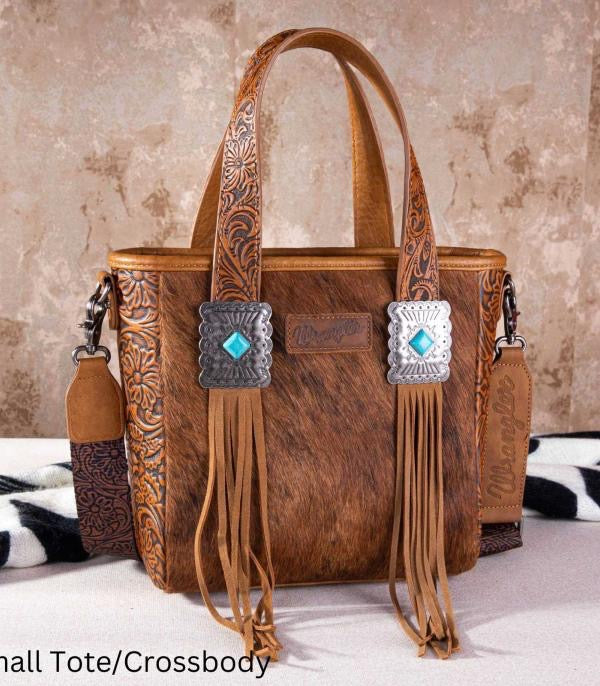 Wrangler Brown Embossed Mini Concho Tote Crossbody