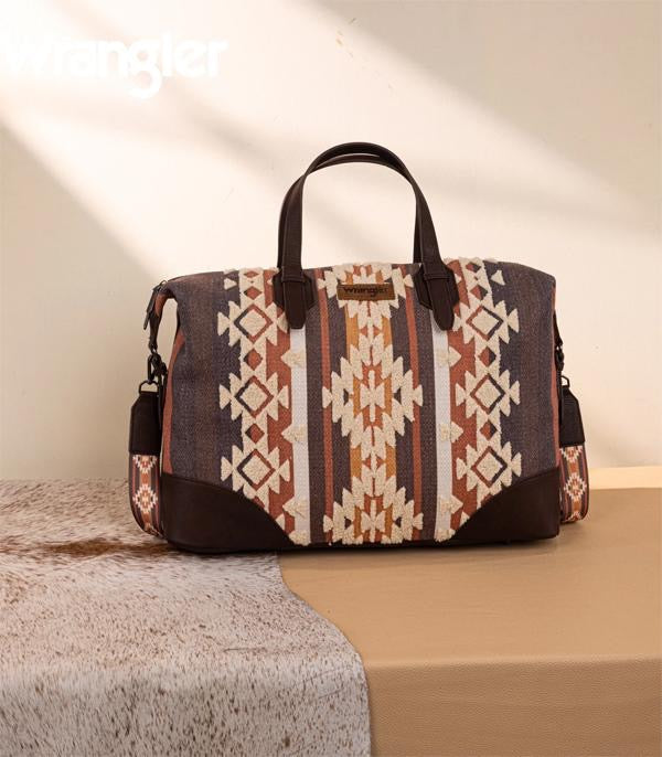 Wrangler Chocolate Aztec Weekender Bag
