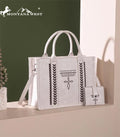 Montana West White Boot Stitch Tote Set