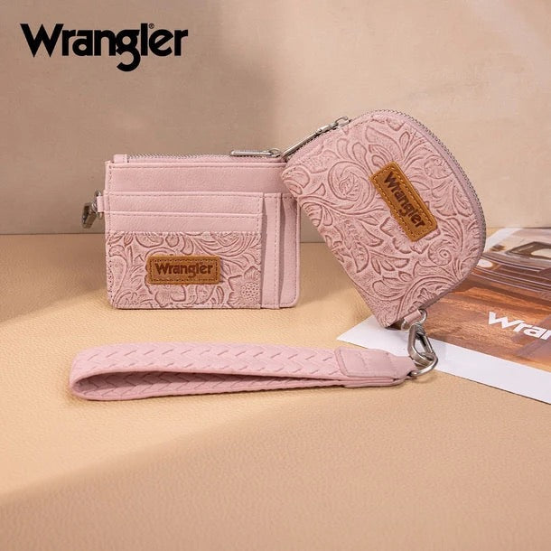 Wrangler Pink Embossed Pouch/Card Holder Wristlet