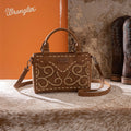 Montana West Brown Scroll Stitched Mini Tote Crossbody