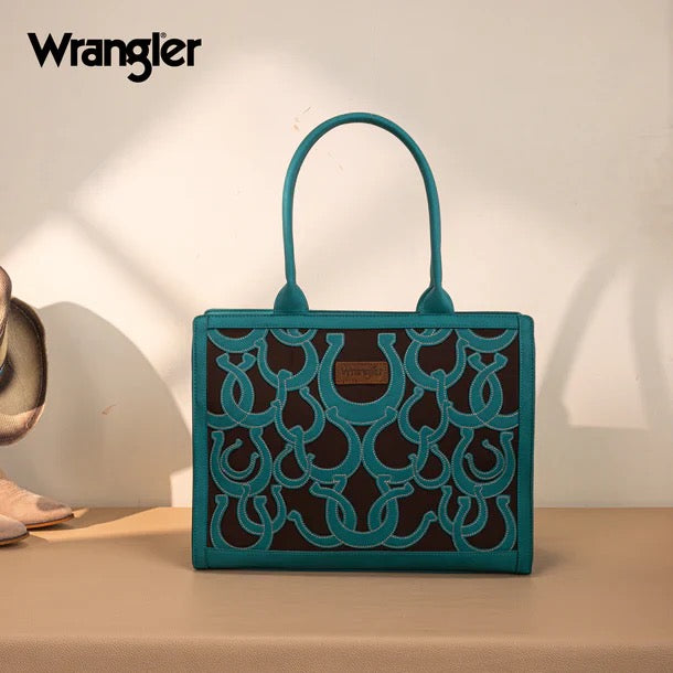 Wrangler Turquoise Lucky Horseshoe Tote