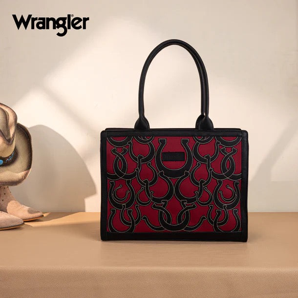 Wrangler Black Lucky Horseshoe Tote