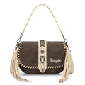 Wrangler Chocolate Concho Saddle Crossbody Purse