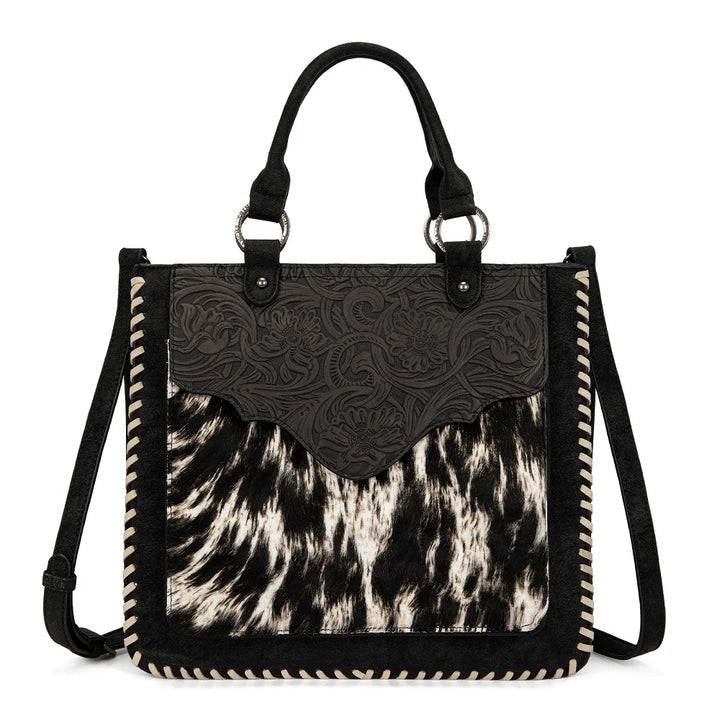 Trinity Ranch Black Embossed Tote Crossbody