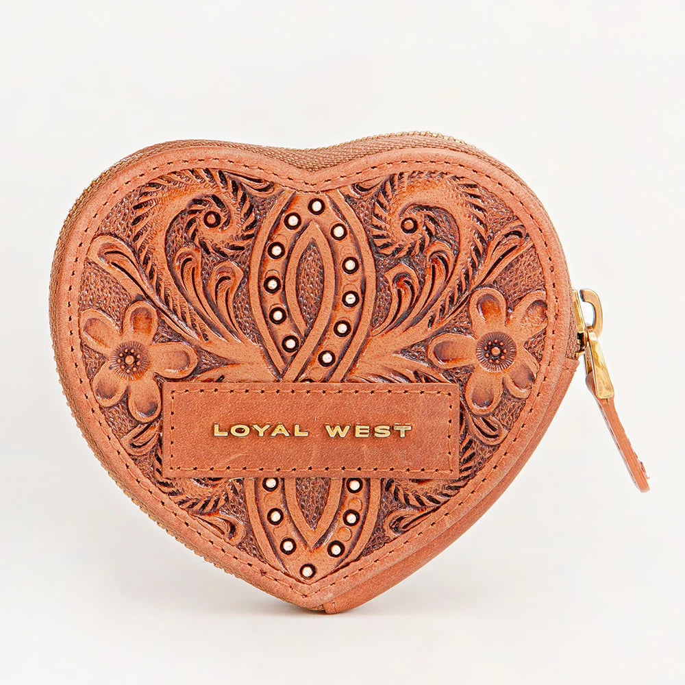 Cupid Coin Pouch Tooled Floral
