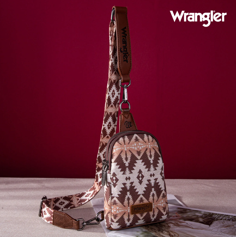 Wrangler Light Chocolate Southwestern Sling Bag