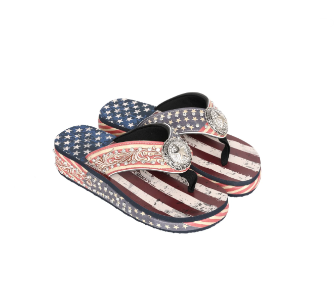 Montana West Flag Sandals