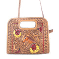 Horse Floral Hand Tooled Leather Crossbody