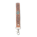 Desert Daisy Hand Tooled Key Fob