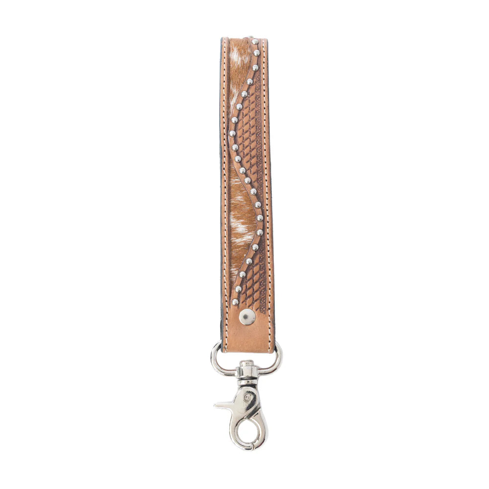 Basket Weave Tooled Key Fob Wristlet