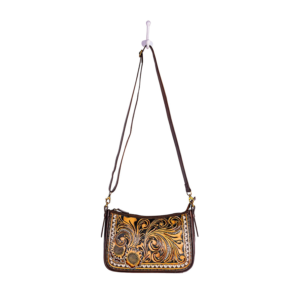 Whitley Hand Tooled Leather Crossbody