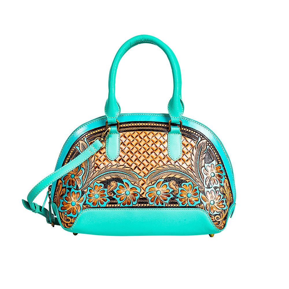 Emmy Pass Tooled Satchel Crossbody