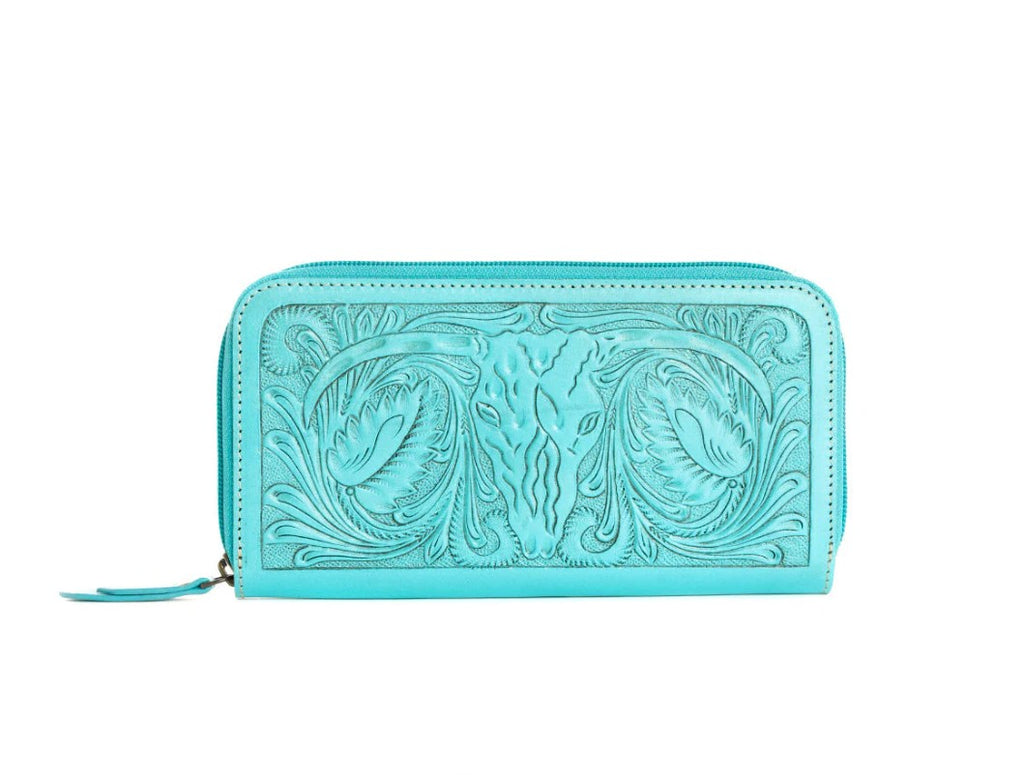 Steerhallow Tooled Turquoise Wallet