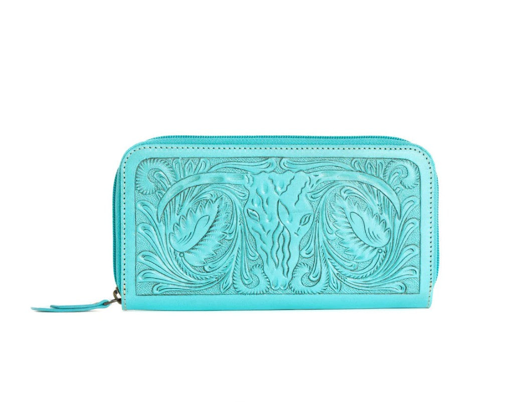 Steerhallow Tooled Turquoise Wallet
