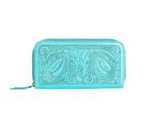 Load image into Gallery viewer, Steerhallow Tooled Turquoise Wallet
