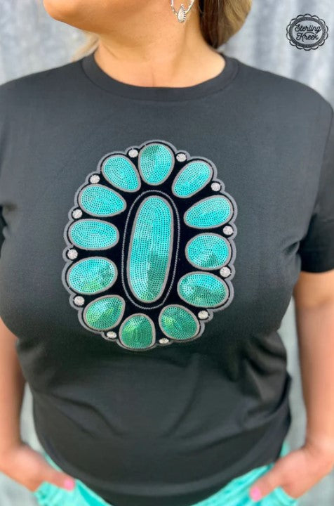 Turquoise Glam Tee