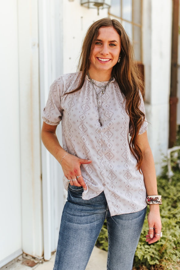 Ivory Aztec Top