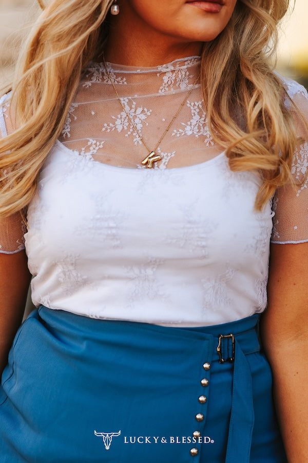 Lavender Floral Mesh Top