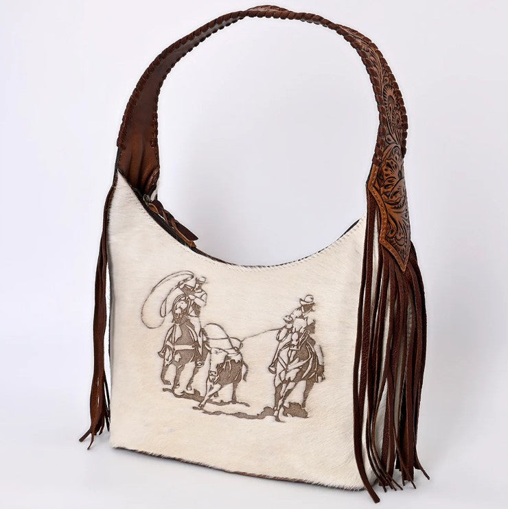 Team Roper Tooled Fringe Shoulder Bag