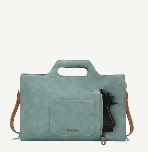 Montana West Turquoise Embossed Laptop Bag