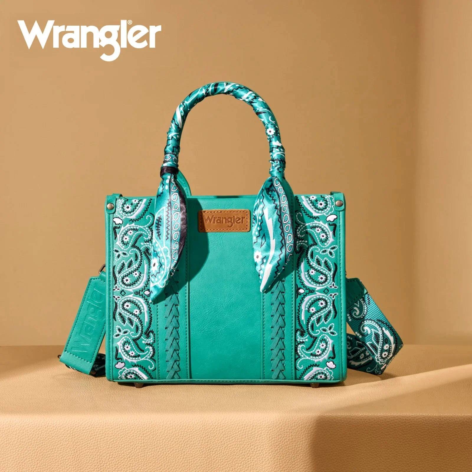 Wrangler Turquoise Paisley Mini Tote Crossbody