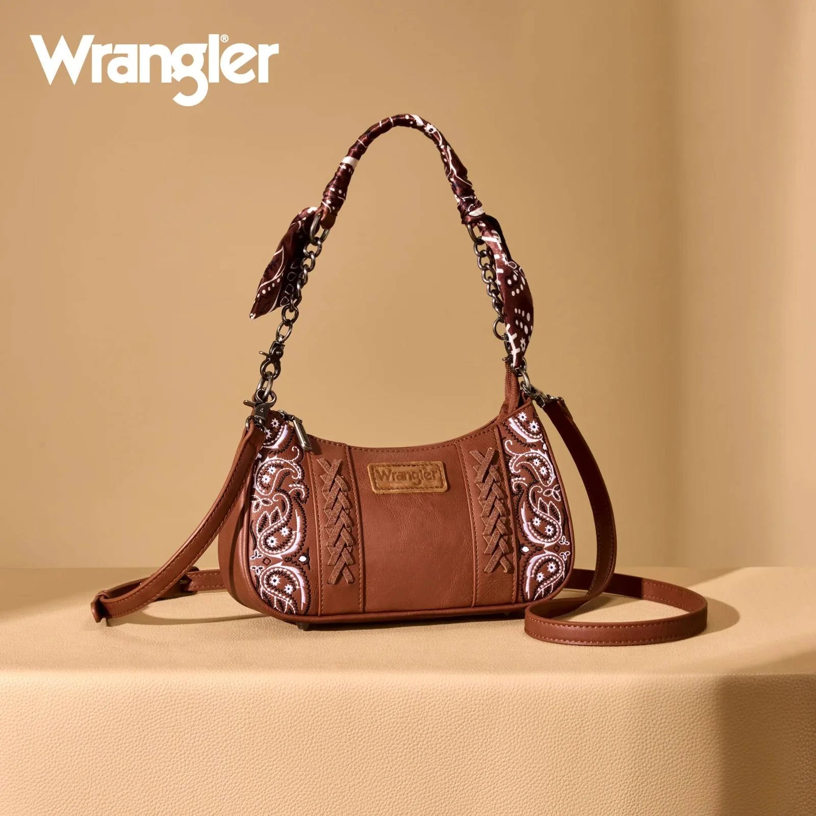 Wrangler Brown Paisley Stitched Mini Crossbody