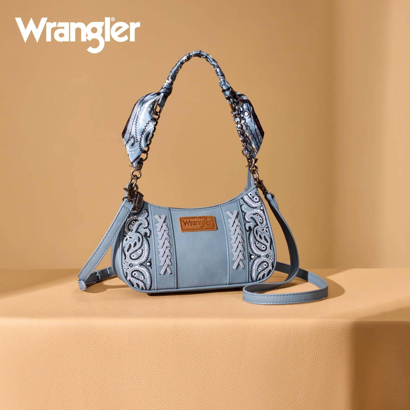 Wrangler Denim Paisley Stitched Mini Crossbody