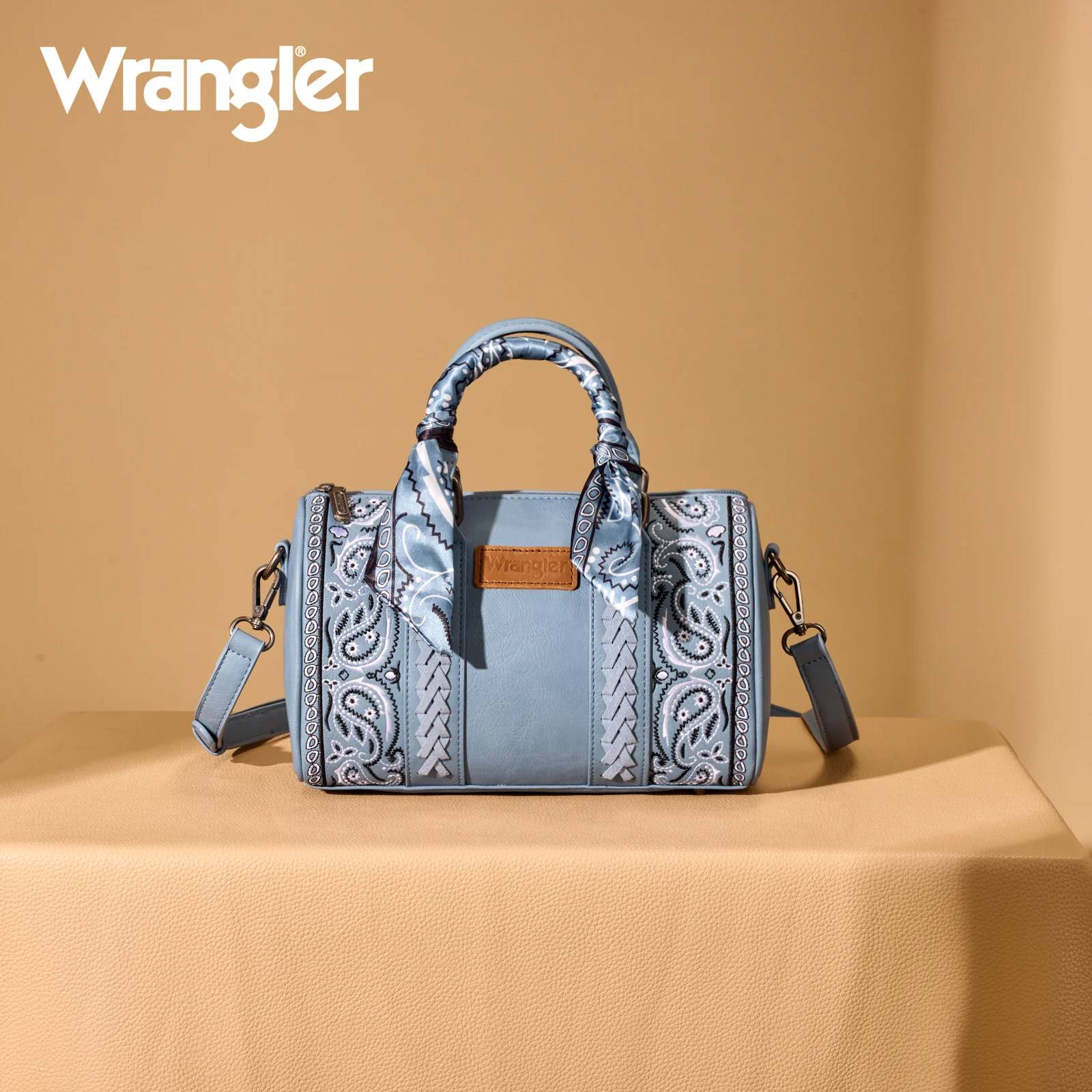 Wrangler Denim Paisley Stitched Barrel Crossbody