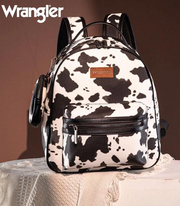 Wrangler Black Cowprint Backpack