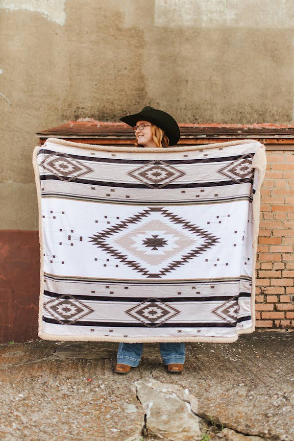 Ivory Southwest Throw Blanket