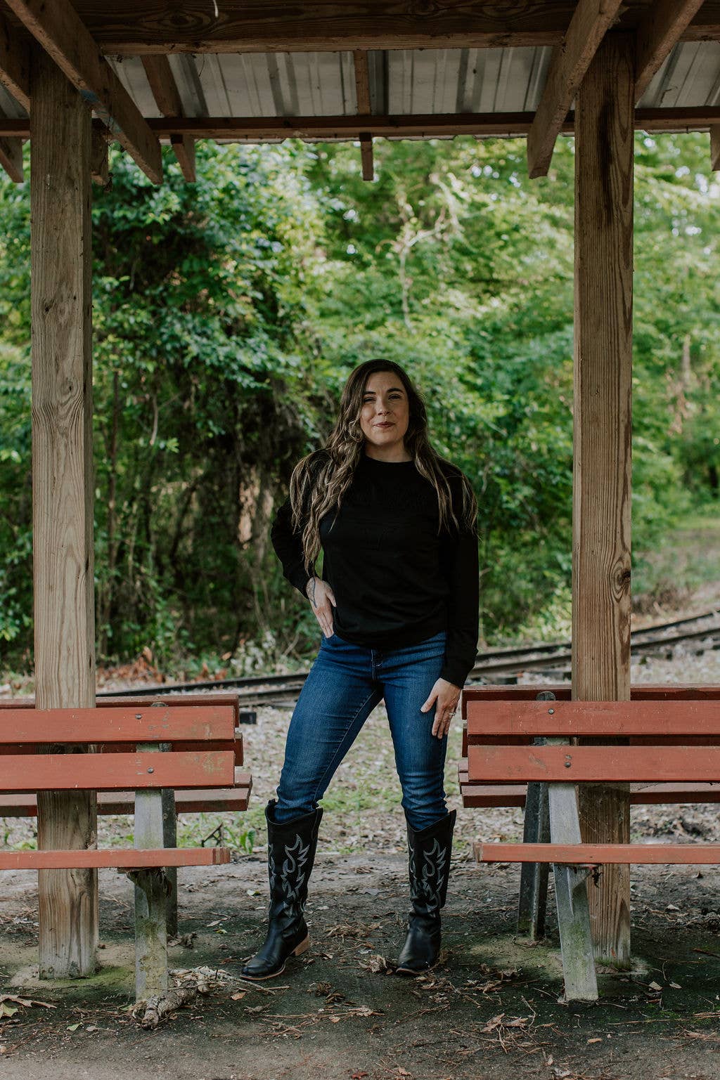 Black Yee Haw Embroidered Sweater